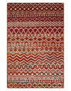 4x6 and 9x12 Hand Knotted Rust and White Modern Contemporary Southwestern Tribal Trellis Recycled Silk Area Rug | OP7