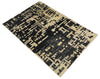 4x6 Hand Knotted Camel and Black Modern Abstract Contemporary Recycled Silk Area Rug | OP54