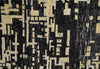 4x6 Hand Knotted Camel and Black Modern Abstract Contemporary Recycled Silk Area Rug | OP54