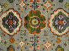 4x6 Hand Knotted Silver, Yellow and Orange Persian Oushak made of Recycled Silk Area Rug | OP58