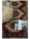 4x6 Hand Knotted traditional Kazak Ivory and Rust Traditional Tribal Armenian Rug | KZA9