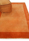 4x6 Small Rust and Peach Farmhouse Wool Hand Woven Southwestern Gabbeh Rug| LOR9