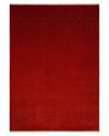 4x6 Small Solid Red Wool Hand Woven Southwestern Gabbeh Rug | LOR23