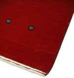 4x6 Small Solid Red Wool Hand Woven Southwestern Gabbeh Rug | LOR23