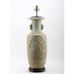 Lovecup KWUN YIN CARVING VASE -CELEDON LAMP L727