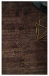5.10x8.6 Hand Knotted Brown Overdyed Antique Finish Traditional Wool Rug | N34569