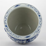 Lovecup Large Round Porcelain Fishbowl with Blue And White Bird L142