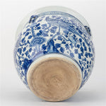 Lovecup Large Round Porcelain Fishbowl with Blue And White Bird L142