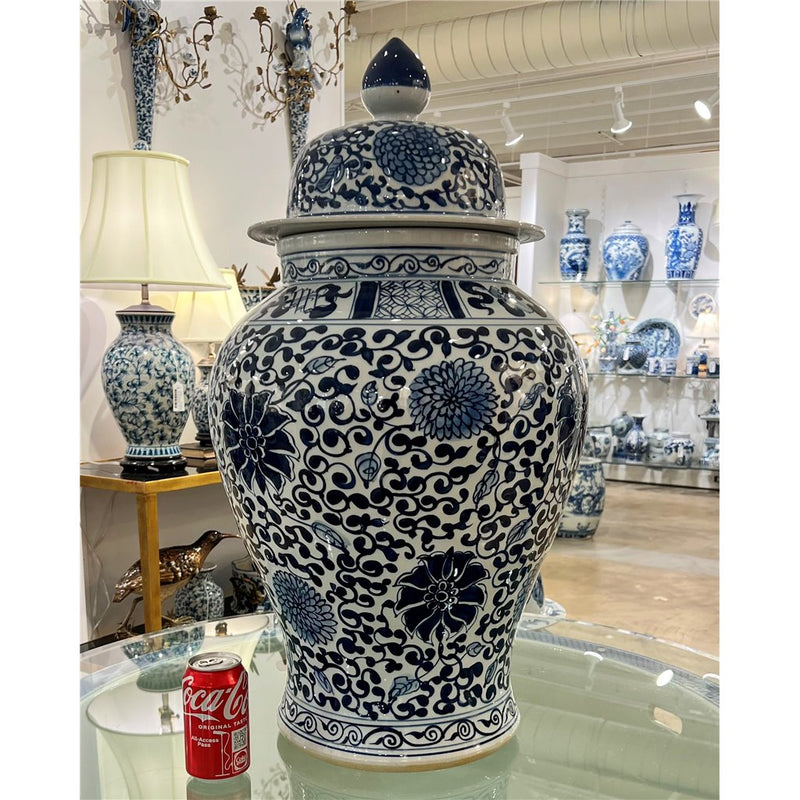 Lovecup Temple Jar Blue And White Floral L154