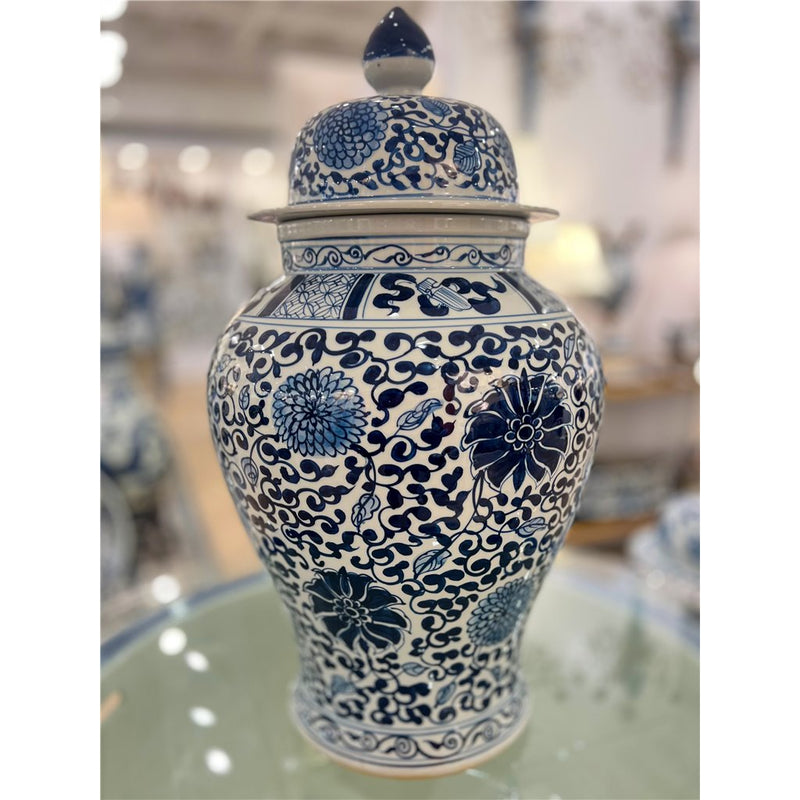 Lovecup Temple Jar Blue And White Floral L154