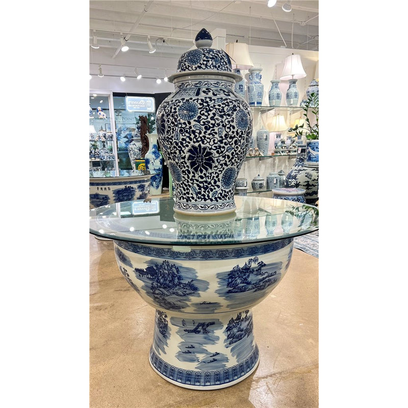 Lovecup Temple Jar Blue And White Floral L154