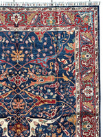 Hand-Knotted AfghanI Bidjar Ghazni Wool Rug – 6'7" x 9'10" – Elegant Floral Design