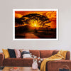 Serengeti Park Sunset Silhouette Wall Art