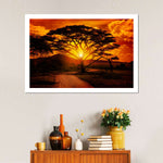 Serengeti Park Sunset Silhouette Wall Art