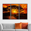 Serengeti Park Sunset Silhouette Wall Art