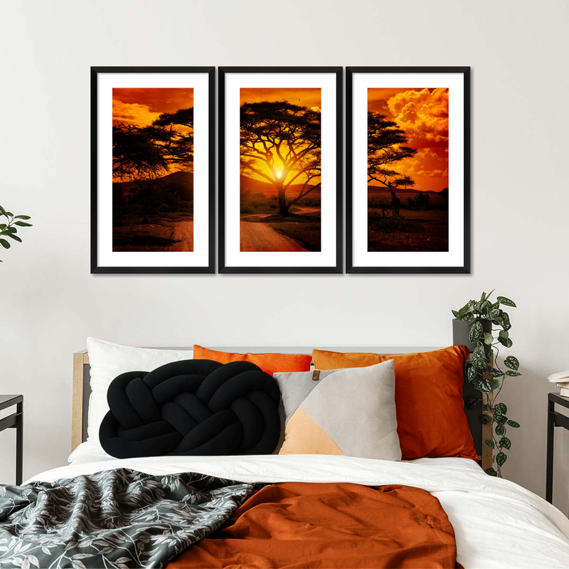 Serengeti Park Sunset Silhouette Wall Art