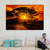 Serengeti Park Sunset Silhouette Wall Art