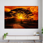 Serengeti Park Sunset Silhouette Wall Art