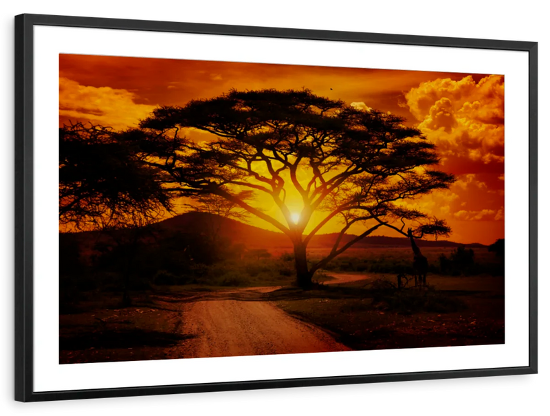 Serengeti Park Sunset Silhouette Wall Art