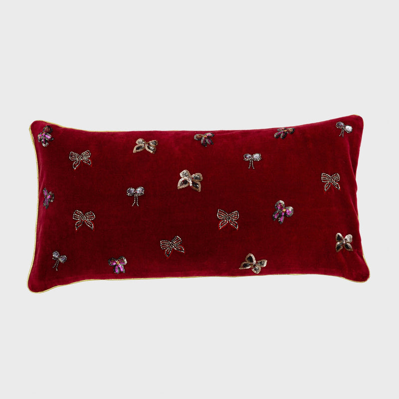 Bow pillow, red