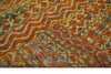 5.6x8.7 Hand Knotted Rust and Beige Modern Contemporary Southwestern Tribal Trellis Recycled wool Area Rug