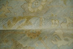 5.8x8.6 Traditional Silver, Beige and Brown Antique Style Hand knotted Oushak wool Area Rug