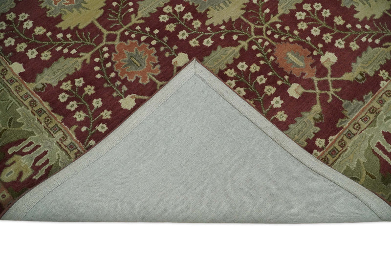 5x8, 6x9, 8x10 and 9x12 Handmade Persian Design Rust and Green made with fine wool Area Rug |  TRDCP150810