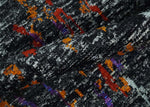5x8 Hand Knotted Black, Ivory and Rust Modern Abstract Contemporary Recycled Silk Area Rug | OP132