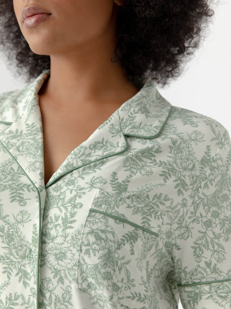 Women's Stretch-Knit Short Sleeve & Pant Bamboo Pajama Set
