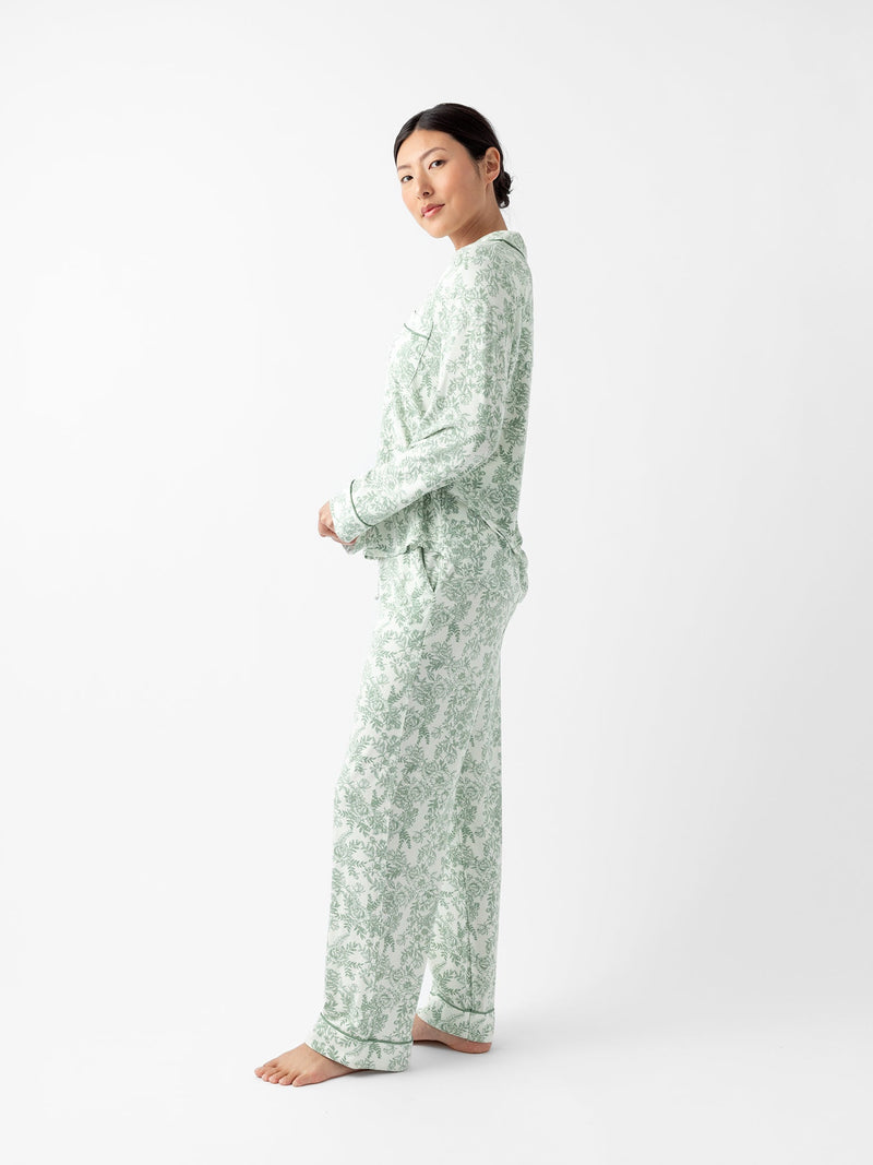 Women's Stretch-Knit Long Sleeve Bamboo Pajama Set