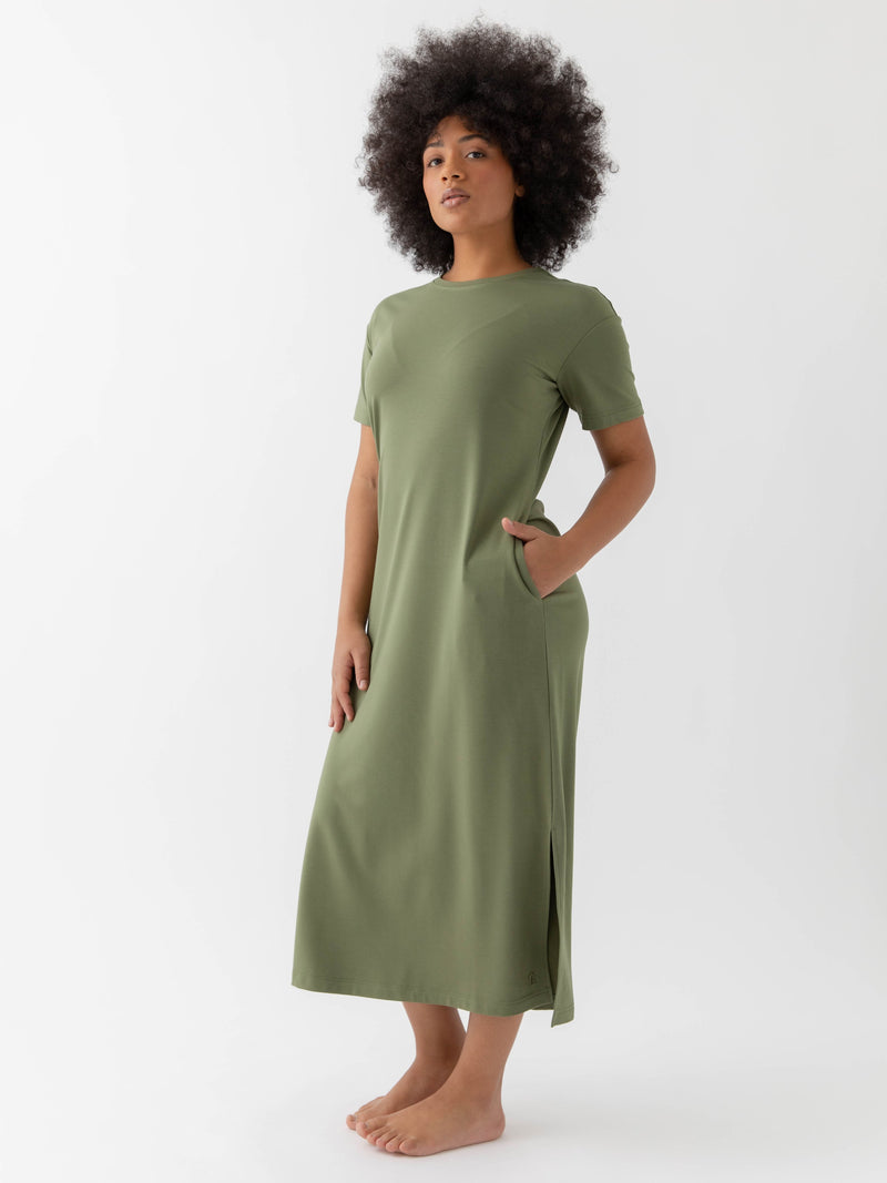Women's Brushed Bamboo Midi Dress