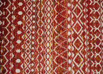 4x6 and 8x10 Hand Knotted Rust, Gold and White Modern Contemporary Southwestern Tribal Trellis Recycled Silk Area Rug | OP5