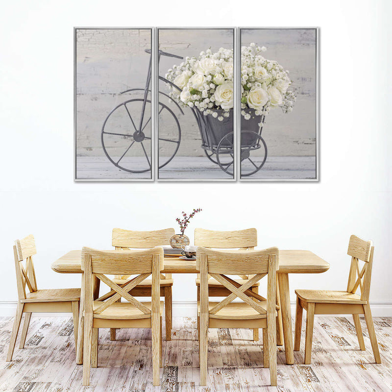 White Rose Bouquet Wall Art