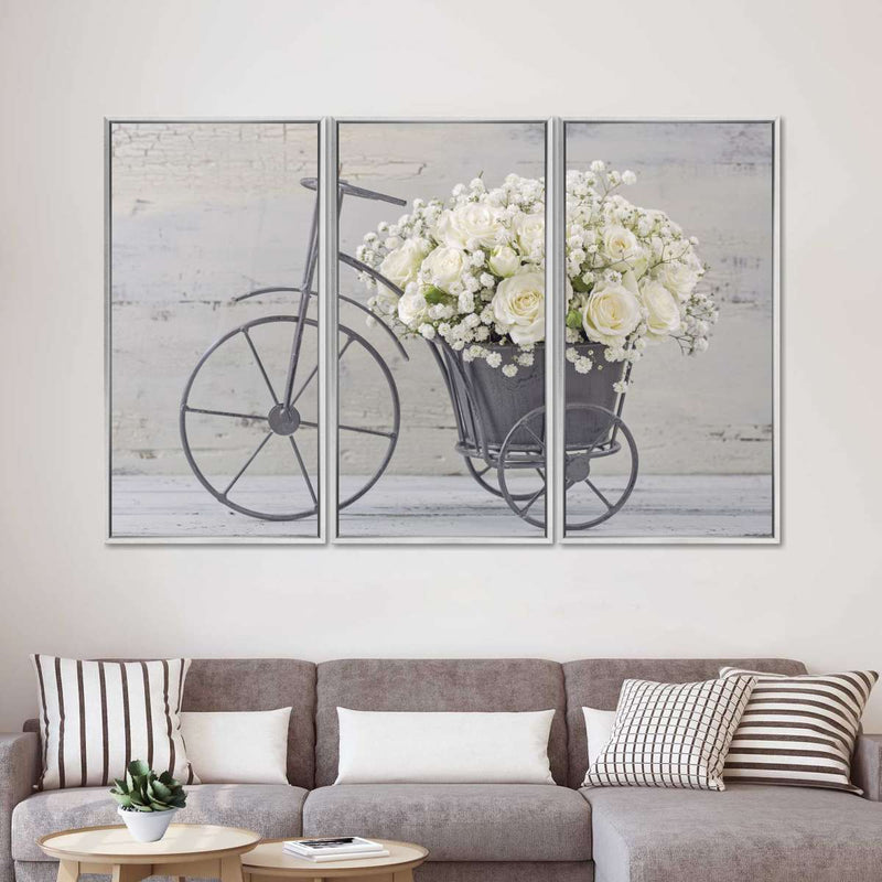 White Rose Bouquet Wall Art