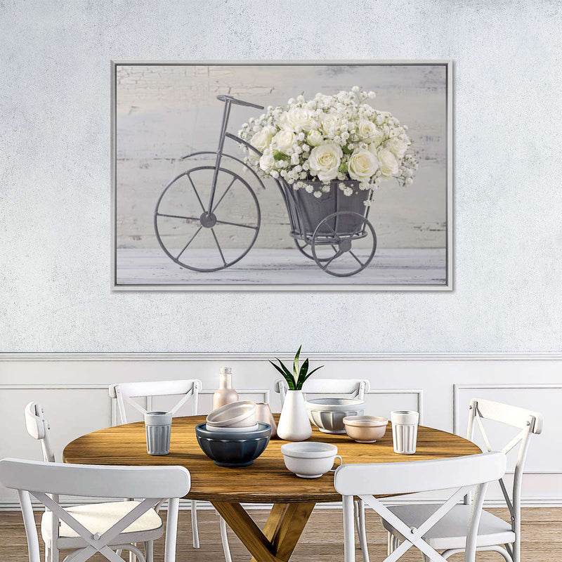 White Rose Bouquet Wall Art
