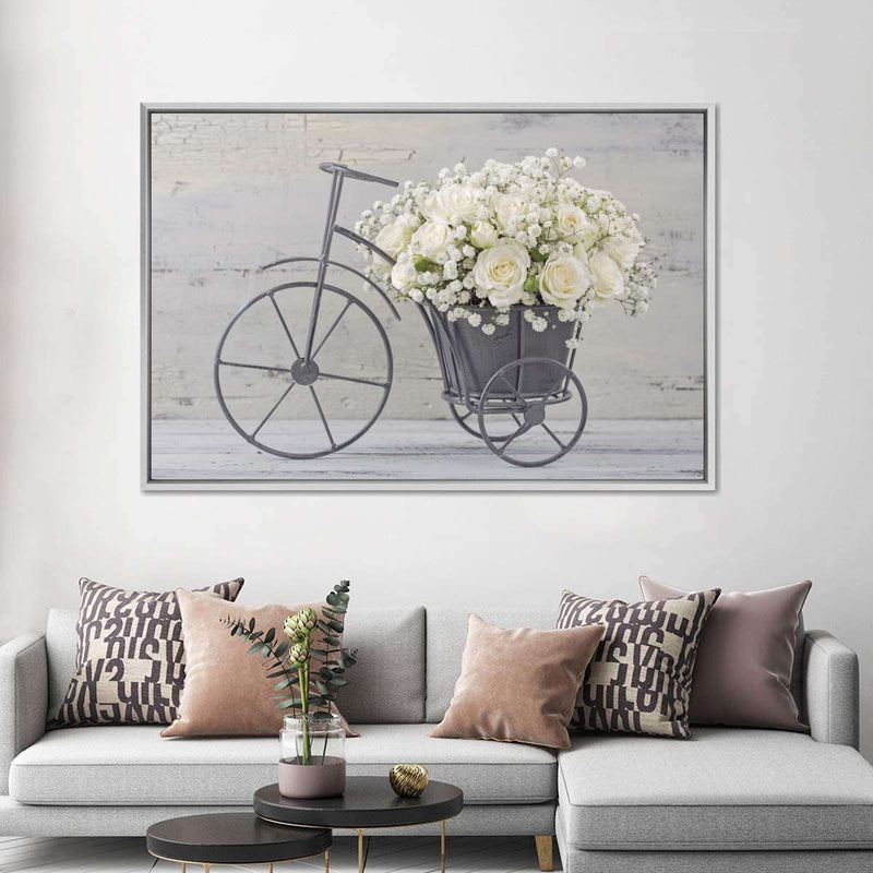 White Rose Bouquet Wall Art