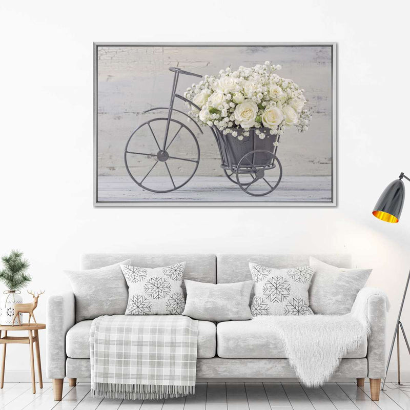 White Rose Bouquet Wall Art