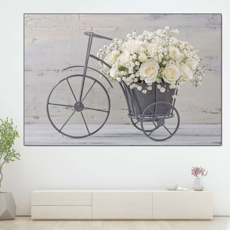 White Rose Bouquet Wall Art