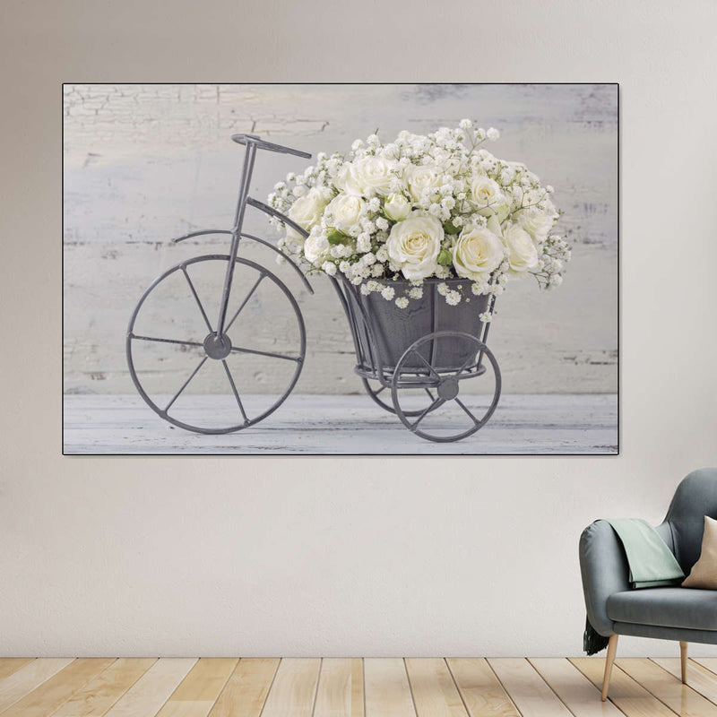 White Rose Bouquet Wall Art