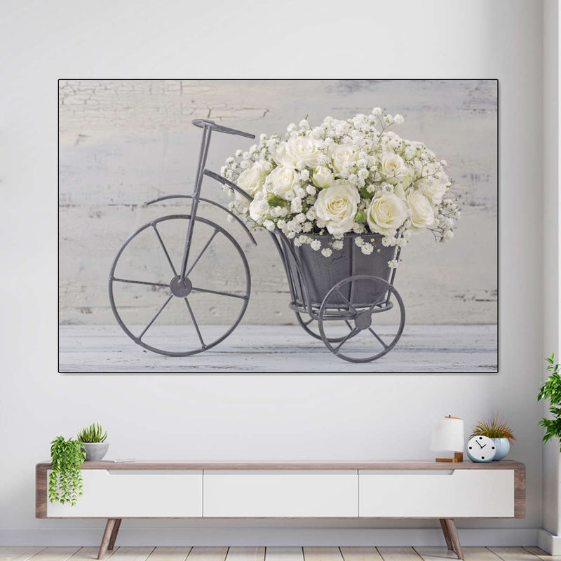 White Rose Bouquet Wall Art