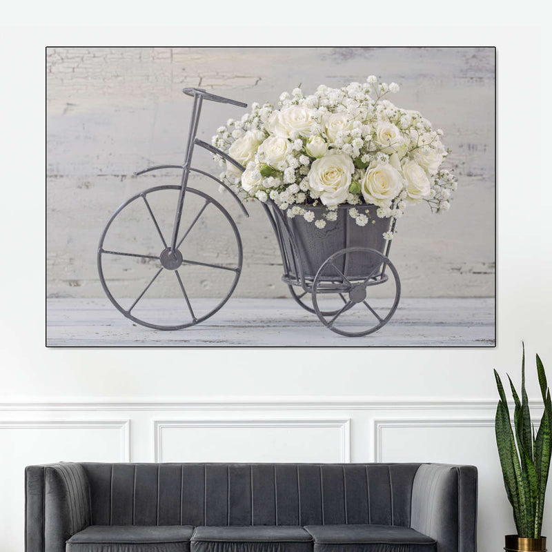 White Rose Bouquet Wall Art