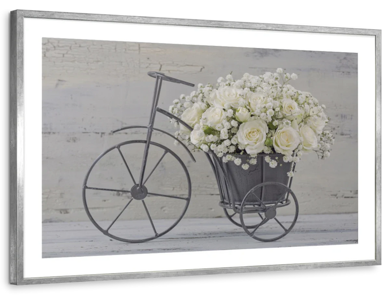 White Rose Bouquet Wall Art