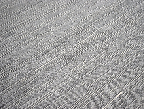 5x8 Solid Silver and White Area Rug | Handmade with Wool & Viscose | TRD1006558