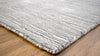 5x8 Solid Silver and White Area Rug | Handmade with Wool & Viscose | TRD1006558