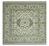 5x5 Square Hand Knotted Oriental Oushak Ivory and Blue Wool Area Rug | TRDCP151255SS