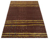 5x7 Brown and Gold Stripes Pattern Hand knotted Wool and Art Silk Area Rug