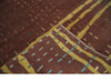 5x7 Brown and Gold Stripes Pattern Hand knotted Wool and Art Silk Area Rug