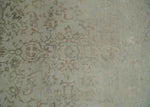 5x7 Fine Hand Knotted Beige and Brown Traditional Vintage Persian Style Antique Wool and Silk Rug | AGR50