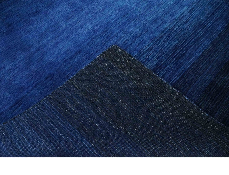 5x7 Ombre Premium look Blue Wool Hand Woven Southwestern Gabbeh Rug