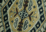 Custom Made Hand Knotted Blue, Ivory and Olive Traditional Oriental wool Area Rug